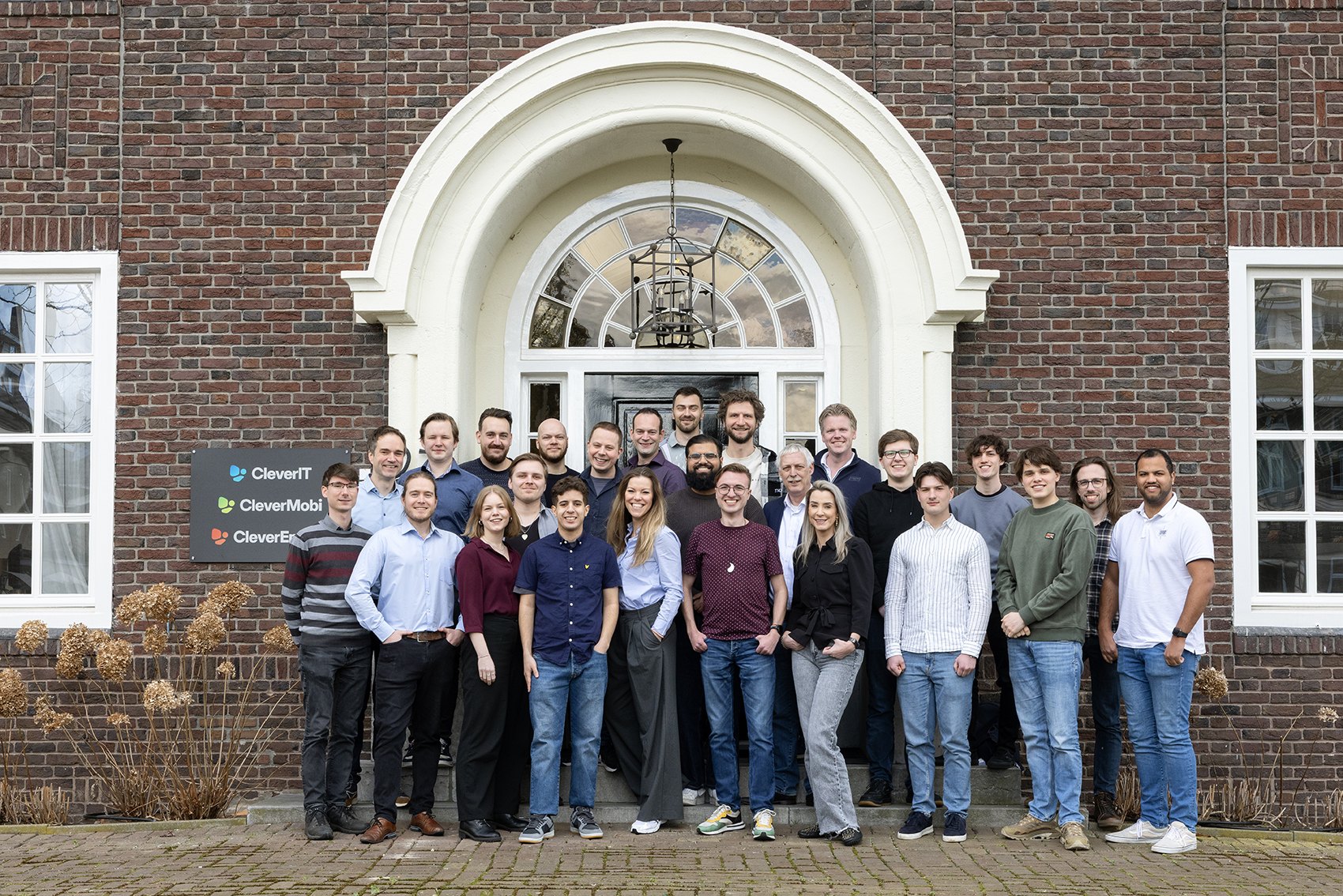 The CleverGroup team in front of the office in Eindhoven